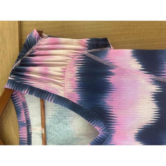 NWOT Free People Movement True North Printed Tee Navy/Pink Gradient Women Small - Picture 4 of 14